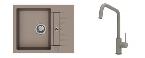 K-StrongSinks S3 mosogató szett Vardar 615x500mm bézs + csaptelep Arda bézs