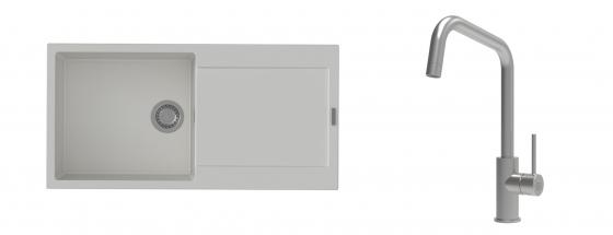 K-StrongSinks S3 mosogató szett Zala 1000x500mm fehér + csaptelep Arda nerez