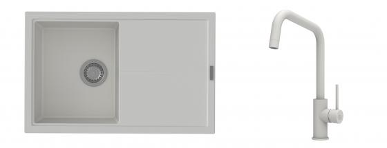K-StrongSinks S3 mosogató szett Labe 780x500mm fehér + csaptelep Arda fehér