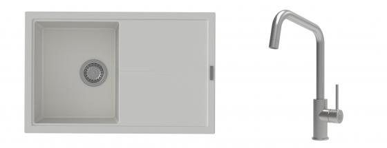 K-StrongSinks S3 mosogató szett Labe 780x500mm fehér + csaptelep Arda nerez