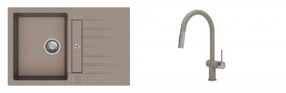K-StrongSinks S3 mosogató szett Vardar 780x500mm bézs + csaptelep Neris bézs