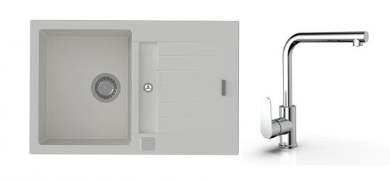 K-StrongSinks S3 mosogató szett Vardar 780 fehér +  Stréva csaptelep króm