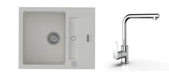 K-StrongSinks S3 mosogató szett Vardar 615 fehér +  Stréva csaptelep króm