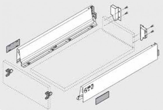 BLUM készlet Antaro M 500 mm/30 kg, Blumotion/TOB, szürke R9006