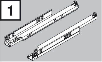 BLUM 560H4000C Tandem teljeskihuzású fióksín Tip-on 400mm