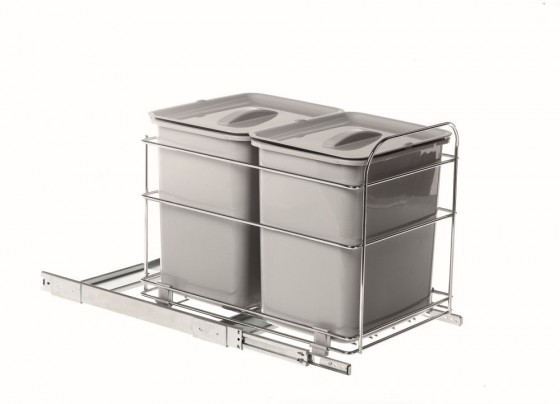 VIBO PET40FC szemetes kosár 2x16 l balos 400mm