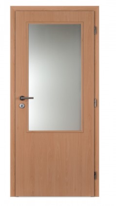 DVEŘE BUK 80 2/3 L folie, BB zámek, sklo kůra čistá