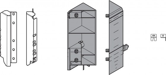 BLUM ZSF.345E.D1 Space Corner Antaro D szilárd szürke