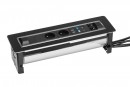 VersaTurn 2x 230V, 2x USB A 5V, 2x RJ45, HDMI fekete üveg
