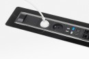 VersaTurn 2x 230V, 2x USB A 5V, 2x RJ45, HDMI fekete üveg