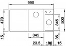 BLANCO 524666 AXIA szintű mosogató 6 6 SF fehér SILGRANIT® PuraDur®
