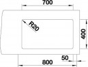 BLANCO 525167 Mosogató ETAGON 700-U antracit excenter nélkül Silgranite InFino