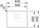 BLANCO 523386 Mosogató a munkalapba besüllyeszthető BLANCO CLARON 500-U DX nemes