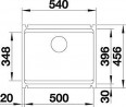 BLANCO 525154  mosogató ETAGON 500-U bazaltkerámia PuraPlus®
