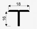 SEVROLL 00703  összekötő profil "T" 3m oliva