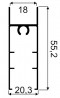 SEVROLL 04454 alsó takaró profil Simple/Blue 2,5m (18 mm-es rétegeltlemez) ezüst