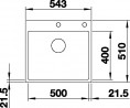 BLANCO 524111 Mosogató Subline 500-IF/A antracit InFino dugóemelővel Silgranit P