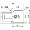 FRANKE Mosogató UBG 611-86, 860x500mm, szürke kő
