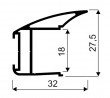 SEVROLL 03506 Libra fogantyú profil 18mm 2,70m oliva