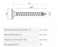 SPAX csavar 3,5x40 lapos fej T10
