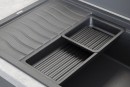 Mosogató lefolyó (2db) mosogatóhoz 440x185mm és 205x183mm fekete színben