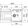 FRANKE Mosogató UBG 611-86, 860x500mm, szürke kő