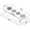 FRANKE Készülék gáz főzőlap FHCR 1204 3G TC HE BK C