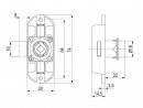 K-StrongLocks Háromutas zár cserélhető betéthez, 1000 és 1200 mm rudakkal,jobbas