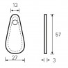 HETTICH knop 9113648 Galati 27/57 světle hnědá kůže