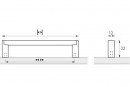 HETTICH 9208087 Fogantyú Bermeo 301/288, fekete matt / rozsdamentes szálcsiszoló