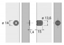 HETTICH 13157 mágnes M73/GP9 4kg fehér