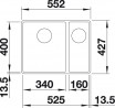 BLANCO 523568 Mosogató Subline 340/160-f antracit Silgranit InFino kézikönyv