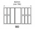 K-BLUM Legrabox M 500 mm/40 kg,szürke,csavar+evöeszköztartó Classico Kristall 90