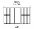 K-StrongBox H86/500mm fehér + evőeszköztartó Classico fehér 90 (804 x 474 mm)