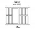 K-StrongBox H86/500mm szín titan+Evőeszköztartó Classico Kristall 80 (704 x 474