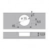 HETTICH 9091620 Sensys 8661 féligráütődő 95° P2O, vas.  32mm, 45x9.5, csavar
