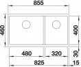 BLANCO 523593 Mosogató Subline 480/320-U kávé InFino kézikönyv Silgranit PuraDur