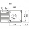 FRANKE Dřez SRX 611-86/7L LB 860 x 500mm nerez odkap vlevo