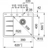 FRANKE Dřez CNG 611-62 TL/7 620 x 500 kašmír odkap vlevo