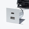 VersaPick, 1x USB A/C, szögletes, mattfehér RAL 9003
