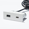 VersaPick, 1x USB A/C, téglalap, matt fehér RAL 9003