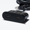 VersaPick, 1x USB A/C, ovális, fekete matt
