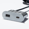 VersaPick, 1x USB A/C, ovális, rozsdamentes acél