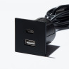 VersaPick, 1x USB A/C, négyzet alakú, fekete matt