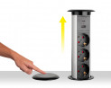 StrongPower elektromos konnektor, 3x 230V, USB A+C,vezetéknélüli töltő,ezüst,SCH