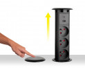 StrongPower elektromos konnektor, 3x 230V, USB A+C,vezetéknélüli töltő,fekete,FR