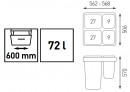 K-StronBins szorter szett, 72l 2x27l + 2x9l