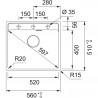 FRANKE Dřez MRG 610-52 RTL 560 x 510mm matná černá