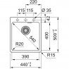 FRANKE Dřez MRG 610-39 FTL 440 x 500mm bílá led