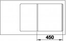 BLANCO 523199 Mosogató Axia III 45 S-F antracit InFino excen.Silgranit PuraDur